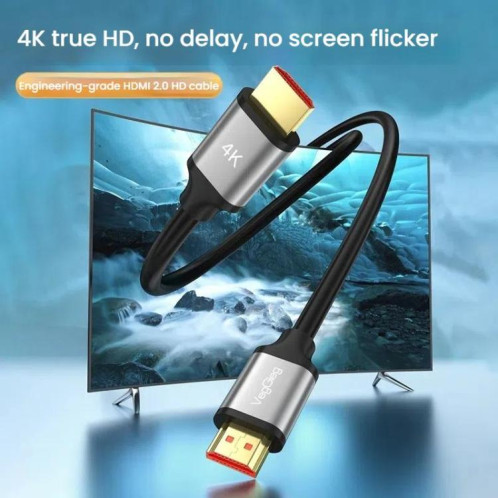 Câble HDMI 2.0 HD VegGieg V-H301 pour décodeur TV 4K 60 Hz, câble de projection vidéo pour écran d'ordinateur, longueur : 20 m SV3307771-09